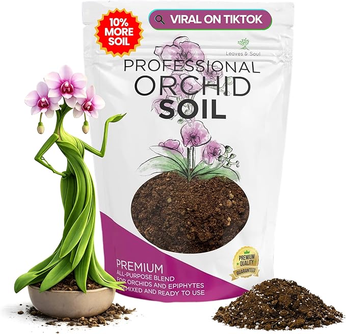 Orchid Soil Premium All Purpose Blend | Large 2.2 Quarts | Ready to Use for Orchids, Bromeliads, Epiphytic Plants | Lava, Calcined Clay and Pinebark | Made in USA