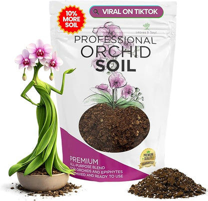 Orchid Soil Premium All Purpose Blend | Large 2.2 Quarts | Ready to Use for Orchids, Bromeliads, Epiphytic Plants | Lava, Calcined Clay and Pinebark | Made in USA