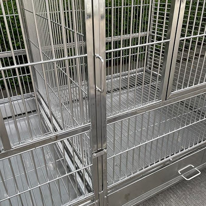 BMWPET SUS201 Stainless Steel Dome Top Style Bird Cage Parrot Cage 80"X40"X78"