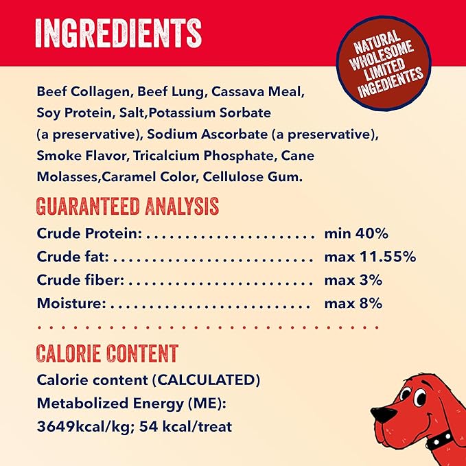 Clifford The Big Red Dog Soft Training Treats for Puppies and Dogs – Healthy, High Protein, Grain Free, Soft Puppy Treats for Small Dogs and Large – Real Crunchy Beef Sticks – 24ct