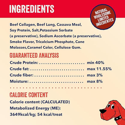 Clifford The Big Red Dog Soft Training Treats for Puppies and Dogs – Healthy, High Protein, Grain Free, Soft Puppy Treats for Small Dogs and Large – Real Crunchy Beef Sticks – 24ct