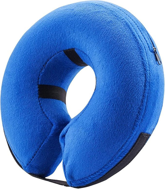 BENCMATE Inflatable Dog Cone Collar Alternative, Soft Dog Cone for Small Medium Large Dogs and Cats, Neck Recovery ECollar Donut Collar After Surgery (Medium, Blue)