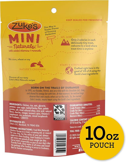Zuke's Mini Naturals Dog Training Treats for Dogs, Pet Treats made with Real Chicken - 10 oz. Pouch