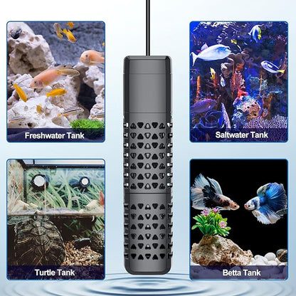HiTauing Aquarium Heater, Upgraded 100W Fish Tank Heater with Intelligent Leaving Water Automatically Stop Heating and Advanced Temperature Control System, Suitable for Saltwater and Freshwater