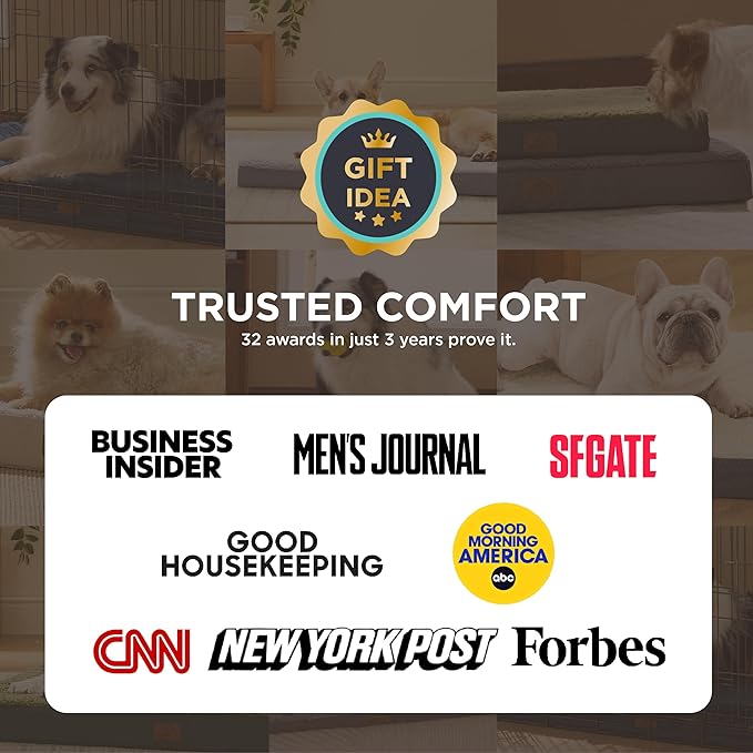 Bedsure Large Dog Bed for Crate - Comfy Flat Pet Beds with Removable Washable Cover, Orthopedic Egg Crate Foam Crate Mat, Suitable for Pet Up to 50 lbs