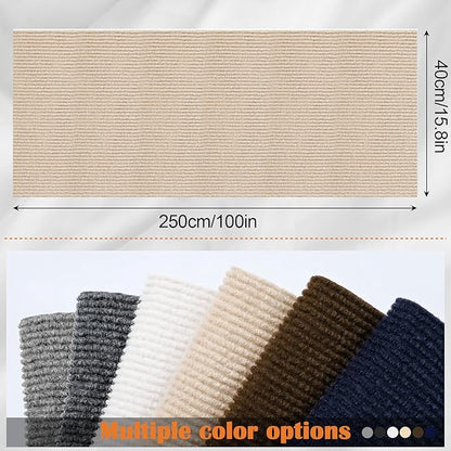 Cat Scratch Deterrent for Furniture - 100" x 15.8" Trimmable Self-Adhesive Cats Claws Scratch Pads, DIY Cat Climbing Couch Protector for Scratch Post Cat Tree Replacement Indoor (Khaki)