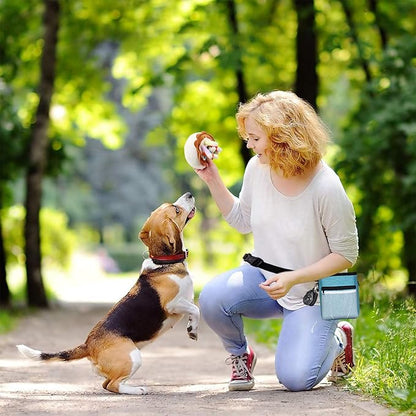STMK Dog Treat Pouch Dog Clicker Training Kit, Dog Training Treat Pouch Dog Clicker for Training, 3 Ways to Wear Easily Carries Treat Pouches for Pet Training (Light Blue)