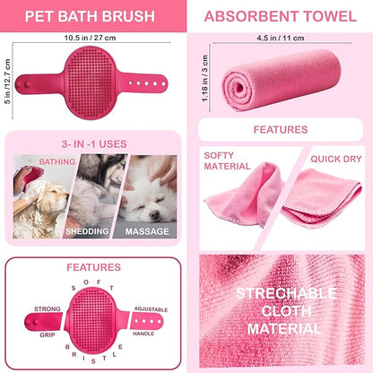 Dog Paw Washer Kit - Includes Paw Cleaner Cup, Towel, Pet Bath Brush & Moisturizing Balm - Dog Foot Washer for Muddy Paws, ideal for Small & Medium Dogs (Pink, Small)
