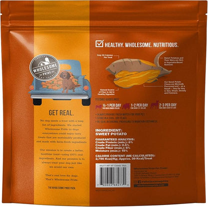 Wholesome Pride Sweet Potato Chews 100% All-Natural Single Ingredient Dog Treats, 16 oz