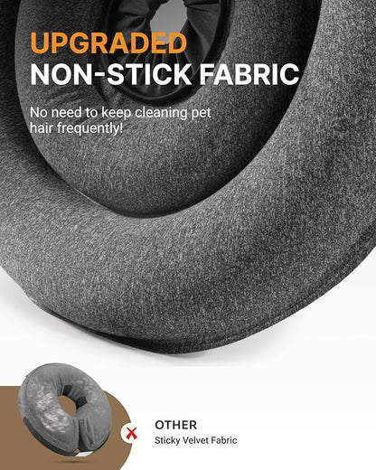 MIDOG Dog Cone Collar for Large Medium Dogs, Soft Inflatable Dog Cone Alternative After Surgery, Adjustable Protective Recovery Cone - Patented Alternative E Collar Does Not Block Vision (Gray,XS)