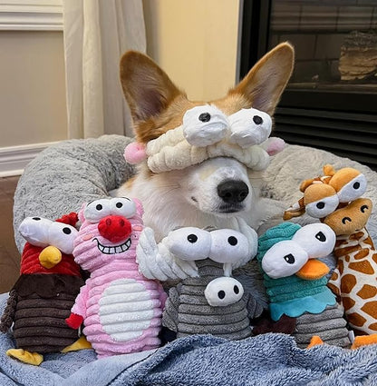 Nocciola 5-Pack Squeaky Dog Toys, Durable Stuffed Critter Zoo Dog Toys with Unique Squeak Sounds to Keep Dogs Busy, Puppy Toys for Small, Medium, and Large Dogs