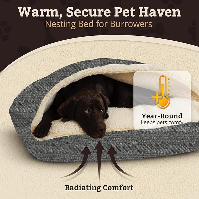 Snoozer Pet Products Luxury Rectangle Cozy Cave Dog Bed with Microsuede, Showdog Collection, Extra Large, Merlin Pewter