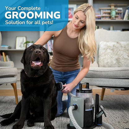 FurMe Original Pet Grooming Vacuum Kit - Cat & Dog Grooming Kit for Easy Pet Care at Home, Quiet & Safe Dog Hair Remover Machine with Brush, Clipper, Shedding & Cleaner Tools & 1L Canister