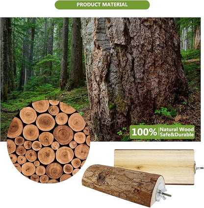 Parrot Cage Perch, Flat Wooden Platform for Birds Parrots Rats Small Animals(2 Packs)