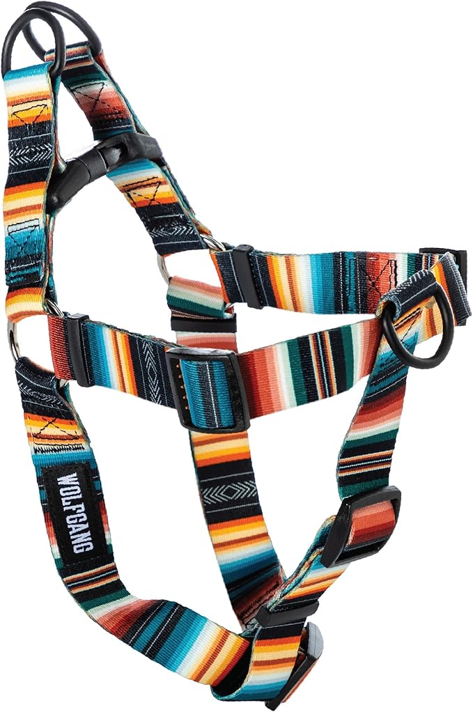 Wolfgang Heavy Duty Adjustable Dog Harness, Pull-Tested to Over 800 lbs for Walking & Training, LostArt Print, Medium