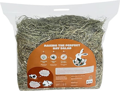 SimplyHay Bermuda Hay – High-Fiber, Low-Calcium Coastal Grass for Rabbits, Guinea Pigs & Small Pets – All-Natural, Hand-Packed, Timothy-Allergy Friendly (40 oz)