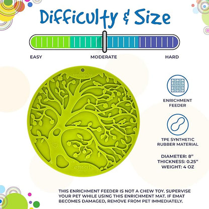 SodaPup Tree of Life eMat – Durable Enrichment Feeder with Suction Cups Made in USA from Non-Toxic, Pet-Safe, Food Safe Rubber for Mental Stimulation, Avoiding Overfeeding, Calming, & More