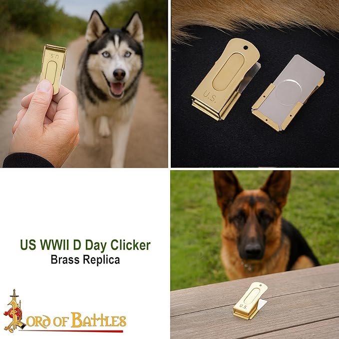 Lord of Battles U.S. D-Day Paratrooper Brass Cricket Clicker – Historical Reenactment Signal Device – Military Replica with Authentic Click Sound (2)