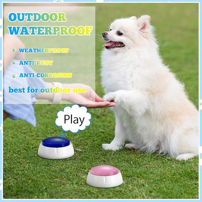 Chumia 12 Pcs Voice Recording Button, Dog Buttons for Communication 30 Second Record & Playback Pet Talking Training Buzzers Funny Gift for Animal Office Home Study Family Game(Bright Colors)