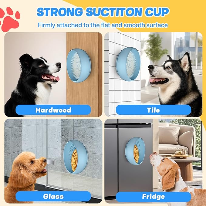 Pawinner 2 Pack Dog Lick Bowl, Freeze Lick Mat for Dogs, Non-Slip Slow Feeder Licking Bowl with Suction Cups, Food Grade Silicone, Enrichment Puzzle Feeder for Distraction