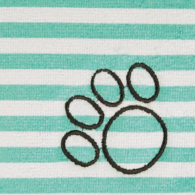 Bone Dry Machine Washable, Ultra Absorbent Pet Mat, 10x18, Green Stripe