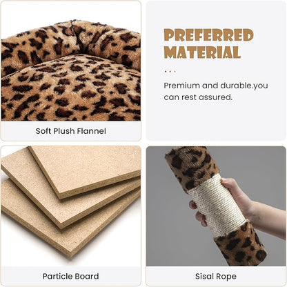 SHA CERLIN 81 Inches Extra Large Cat Tree for Indoor Adult Cats/XXL Big Cat Tower with Condo/Cozy Perches/Sisal Scratching Posts and Hammocks/Activity Center/F80/Heavy Duty/Leopard Print