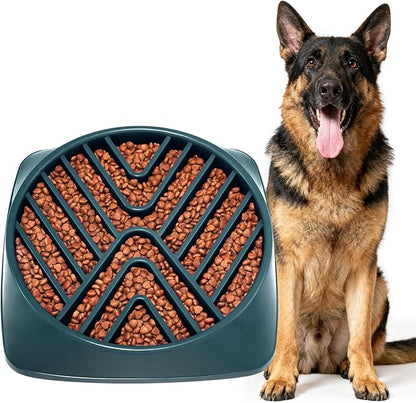 KASBAH Slow Feeder Dog Bowls Large Breed, Holds 5 Cups Wet or Dry Food for Large and Medium Dogs,Puzzle Maze for Fast Eaters,Square Base,Non-Slip, Made Without BPA,Helps Prevent Bloat & Aid Digestion