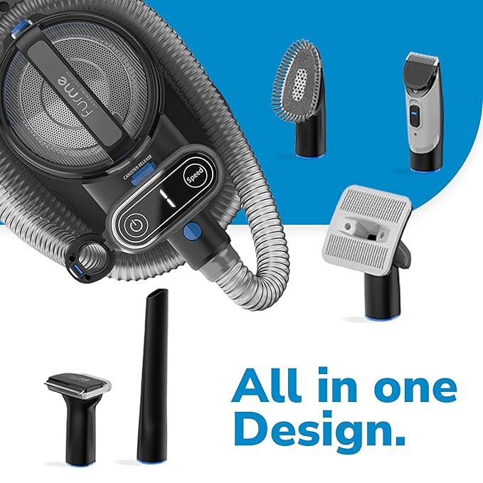 FurMe Original Pet Grooming Vacuum Kit - Cat & Dog Grooming Kit for Easy Pet Care at Home, Quiet & Safe Dog Hair Remover Machine with Brush, Clipper, Shedding & Cleaner Tools & 1L Canister