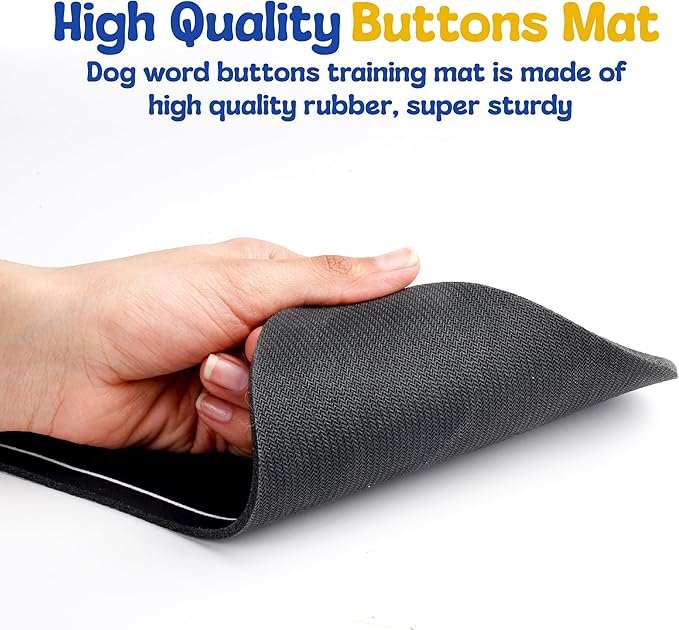 Dog Buttons for Communication with Mat & Clicker – 30s Recordable Dog Buttons Talk, Talking Buttons for Dogs, Gift for Dog Owners with Training Guide, Custom Stickers, and Clear Sound (6-Pack)