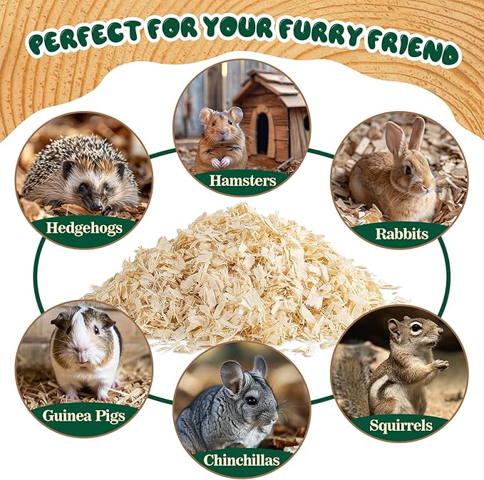Sukh 14 OZ Aspen Hamster Bedding - Aspen Shavings Pet Supplies Bedding and Litter for Guinea Pig Rabbit Snake Enclosure Horse Bunny Hedgehog Chicken Coop Reptile Chinchilla Small Animal