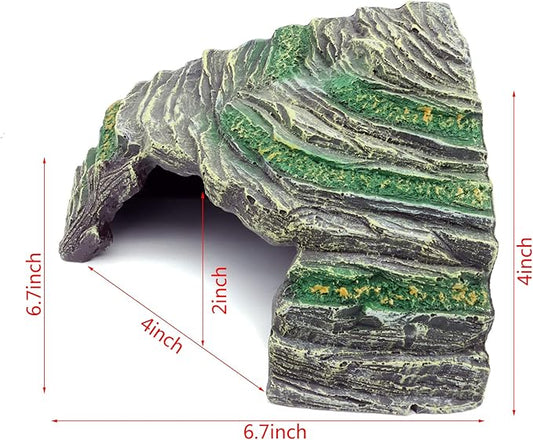 JIHAQUA Terrarium Decor Reptile Hide Reptile Hides and Caves Aquarium Tank Accessories Decorations,Medium