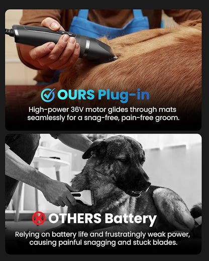 Dog Clippers for Grooming Thick Hair, 36V Electric Corded Dog Grooming Kit, 10ft 3-Speed Sheep Shears, Heavy Duty Pet Hair Trimmer with Storage Case for All Coats & Breeds