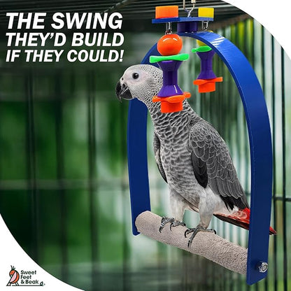 Sweet Feet and Beak Large Whirly Bird - Perfect Cage Toy Stimulates Visual and Physical Activity - Safe, Non-Toxic, Cage Accessories for Large Birds