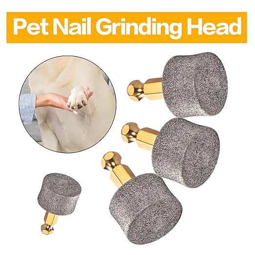 10-Pack Dog Nail Grinder Heads: Diamond Tip Replacement Compatible with Electric Pet Trimmer, Low Noise Claw Smoothing Bits, Long-Lasting Grinding Wheels