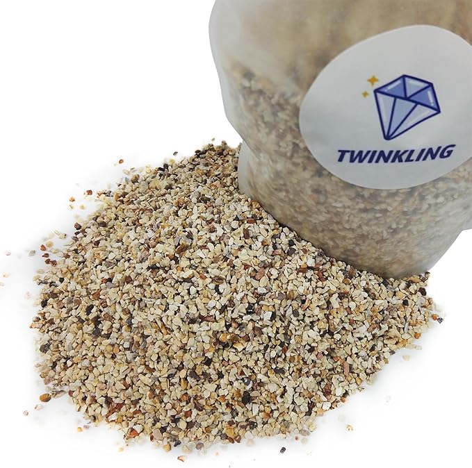 TWINKLING Silica Sand, Aquarium Sand, Horticultural Sand, Vermiculite, Coarse Sand for Plants, Fire Pit, Aquarium, Fish Tank, Resin Art, DIY Craft, Vase Filler, Home Decor, 410g/14.5oz (10-20 Mesh)