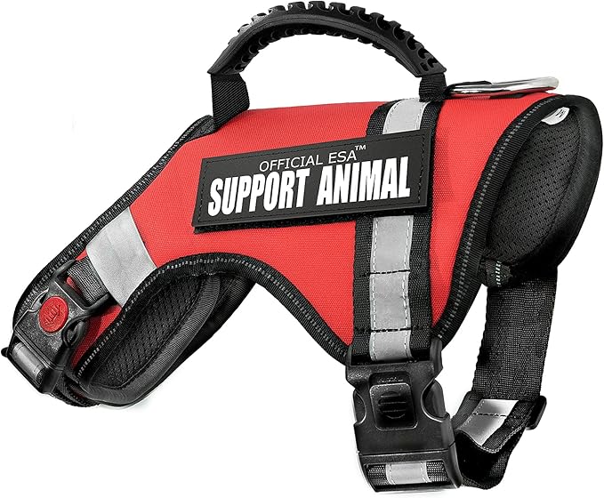 Support Pets The Only Official ESA™ Dog Harness – Adjustable No-Pull Dog Vest for Easy Pet Recognition with Reflective Straps – Soft, Padded & Comfortable for Training and Daily Use - Large