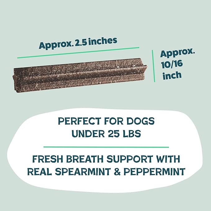 Shameless Pets Dental Chews for Dogs, Mighty Mint Minis, Healthy Treats for Teeth Cleaning & Fresh Breath - Free from Grain, Corn, & Soy for Small Dogs