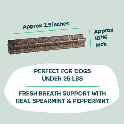 Shameless Pets Dental Chews for Dogs, Mighty Mint Minis, Healthy Treats for Teeth Cleaning & Fresh Breath - Free from Grain, Corn, & Soy for Small Dogs