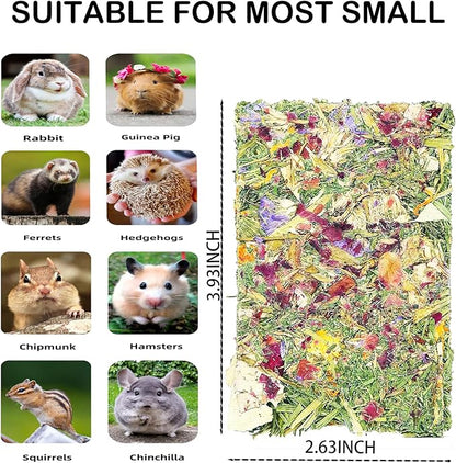 YTSKJ Rabbit Toys 20 Pack Bunny Toys Bunny Chew Toy Guinea Pig Treats Timothy Hay Toy Chips with Herbal Flowers Timothy Hay Grass Hamster Snacks Chinchillas Gerbils for Small Animals Teeth