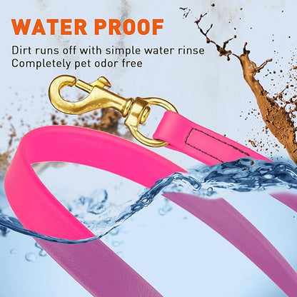Viper Biothane K9 Working Dog Leash Waterproof Lead for Tracking Training Schutzhund Odor-Proof Long Line with Solid Brass Snap for Puppy Medium and Large Dogs, 10ft Passionfruit Pink