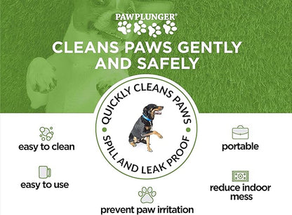 Paw Plunger – Dog Paw Cleaner - Dog and Puppy Essentials - Portable Dirty Paw Washer - Ideal for Medium Dogs - Black