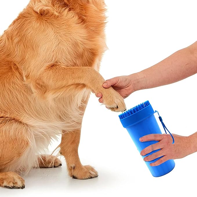 2-in-1 Pet Paw Cleaner - Extra Large - For Extra Large Dogs Like German Shepherds, Great Danes, St. Bernards, Boxers, and Mastiffs - Portable