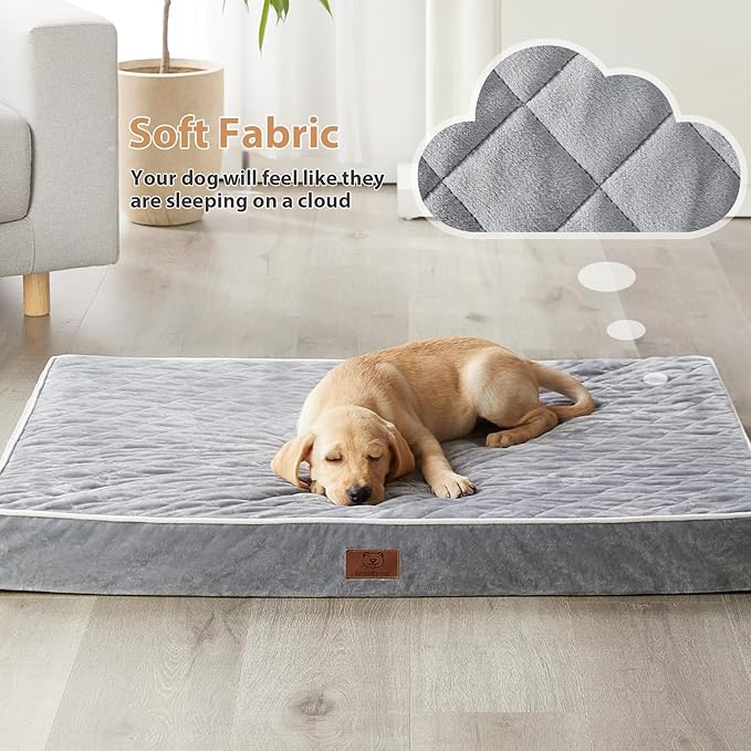 WNPETHOME Orthopedic Dog Bed Medium Size Dog, Waterproof Medium Dogs Bed with Removable Washable Cover, Multi-Needle Quilting Dogs Crate Bed