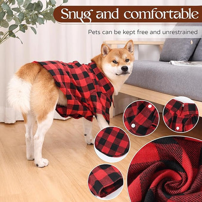 Dog Shirts Plaid Dog Clothes for Small Medium Large Dogs - Owner and Pet Shirts Sold Separately