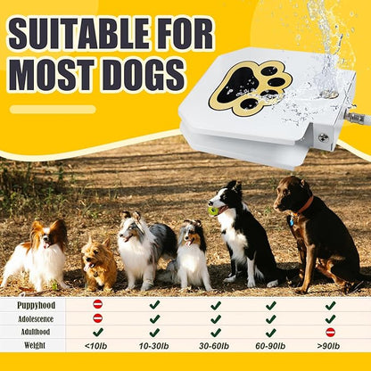BACOENG Dog Water Fountain Step On, Outdoor Pet Sprinkler for Dogs, Paw Activated Drinking Water Toy, Upgrade Copper Valve Set, Yellow