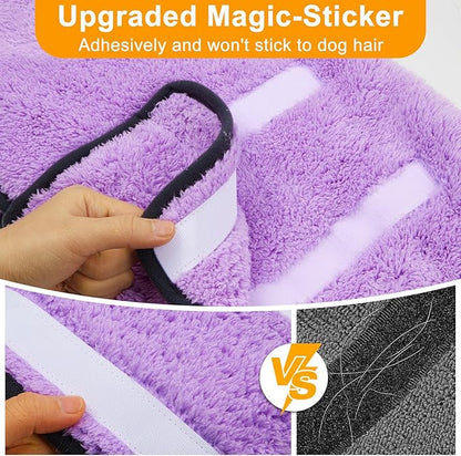 Bienbee Dog Bathrobe, Quick Drying Super Absorbent Dog Robes for After Bath, Warm Keeping Dogs Towel, Dogs Bath Supplies, Light Purple L