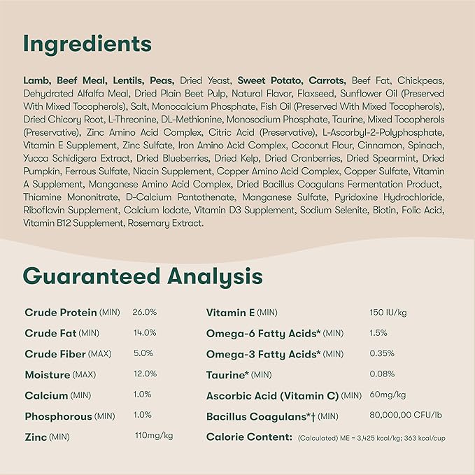 Jinx Premium Grain-Free Dry Dog Food, for All Lifestages - Grass-Fed Lamb, Sweet Potato & Carrot Dog Food with Superfoods for Immune Support & Probiotics for Digestive Support - No Fillers - 23.5lb