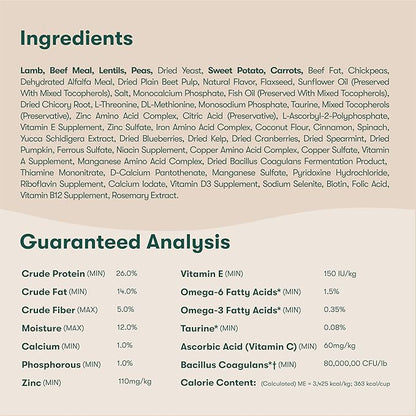 Jinx Premium Grain-Free Dry Dog Food, for All Lifestages - Grass-Fed Lamb, Sweet Potato & Carrot Dog Food with Superfoods for Immune Support & Probiotics for Digestive Support - No Fillers - 23.5lb