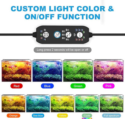 SEAOURA 24/7 Cycle LED Aquarium Plant Light-Full Spectrum Fish Tank Light, Auto On/Off, 24/7 Lighting Modes and DIY Mode, Adjustable Timer/Brightness, 18W for 18 Inch to 24 Inch Planted Tank