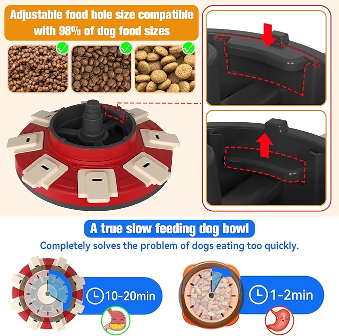 Dog Treat Puzzle Slow Feeder Toys, Dog Food Treat Dispenser/Slow Feeder/Interactive Enrichment Toys for Large/Medium/Small Dogs, Puppy Boredom Buster and Mentally Stimulating, Level 2 in 1